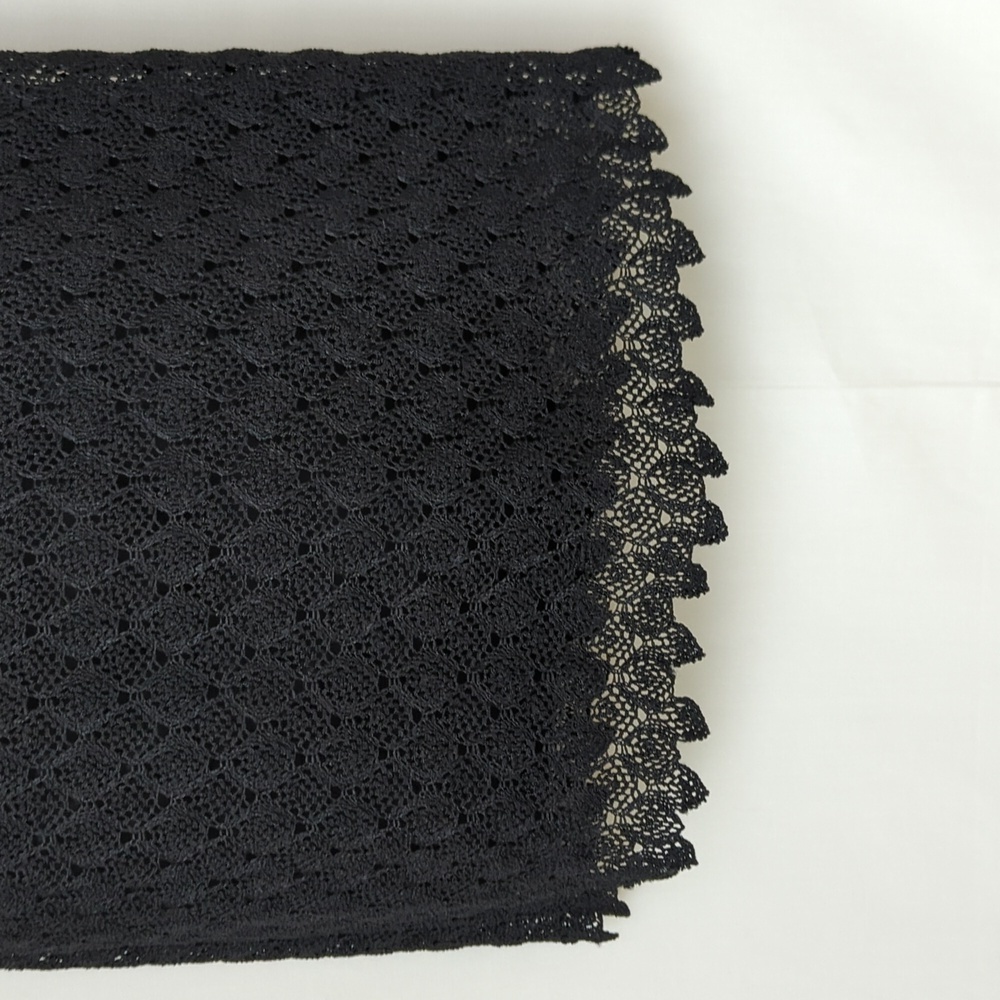 LAUNDRY BY SHELLI SEGAL | Black Crochet Scalloped Hem Strappy Dress - Picture 9 of 12